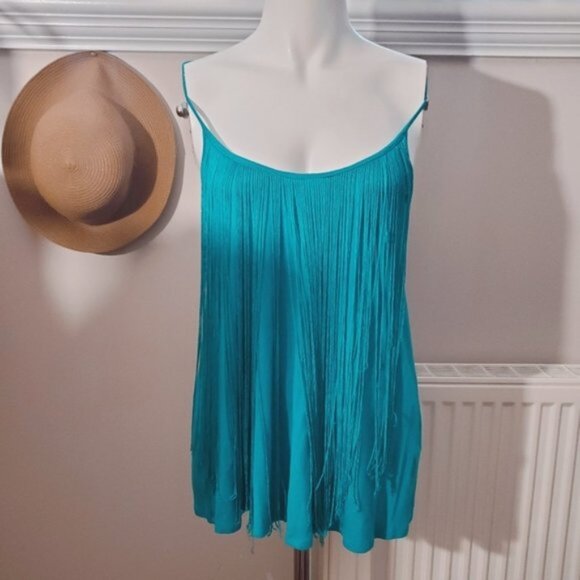 Vintage Tassle Strappy Back Mint Top - Picture 2 of 7